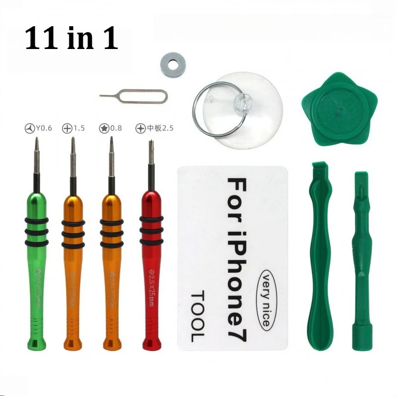 ชุดเครื่องมือซ่อมโทรศัพท์มือถือ 11 in 1 ชุดไขควงเปิดสำหรับ iPhone iPad แล็ปท็อป คอมพิวเตอร์ ชุดเครื่องมือถอดประกอบ