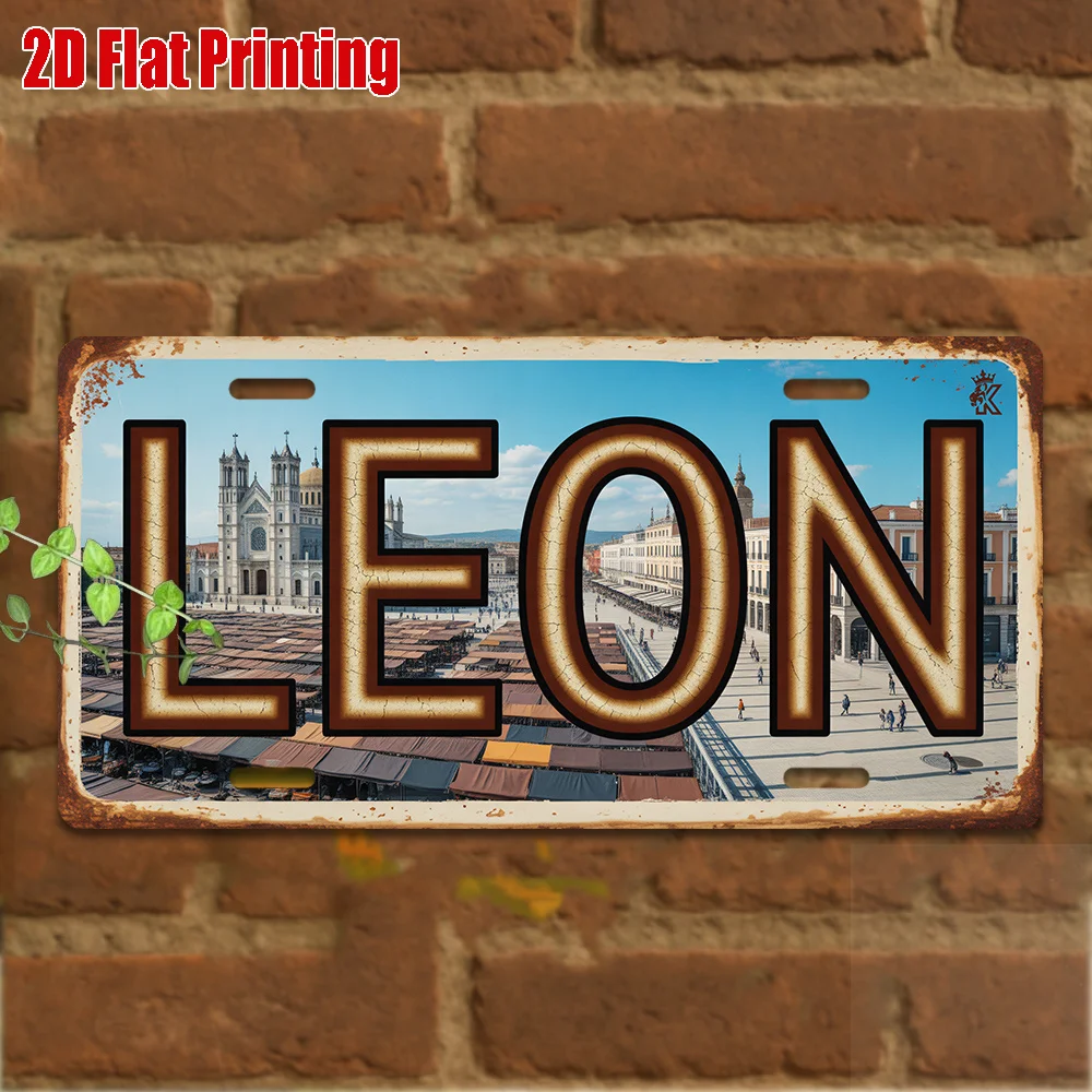 2D Flat, 1pc Vintage License Plate Metal Sign-Colonial Style Aluminum Wall Plaque with Retro Vehicle Decals Suitable for Home