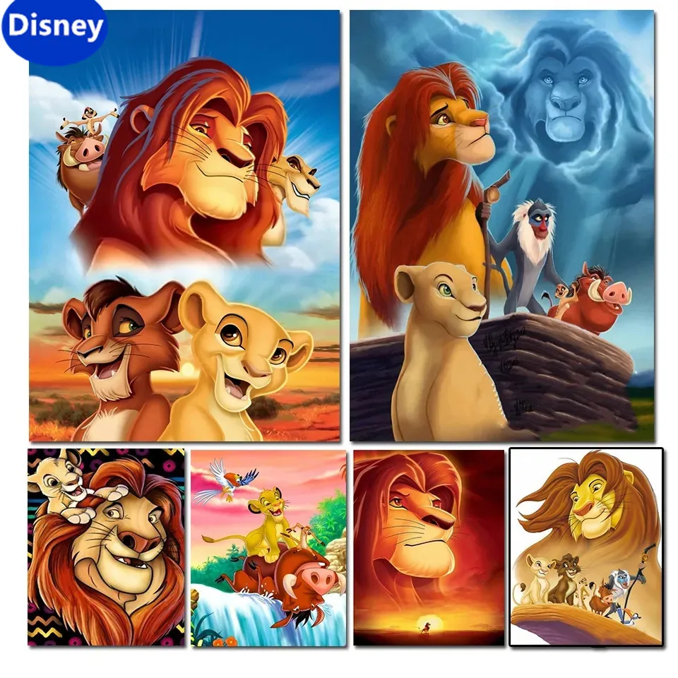 The Lion King New Children's Puzzle Mosaic Pattern Rhinestone Embroidered Disney Animals