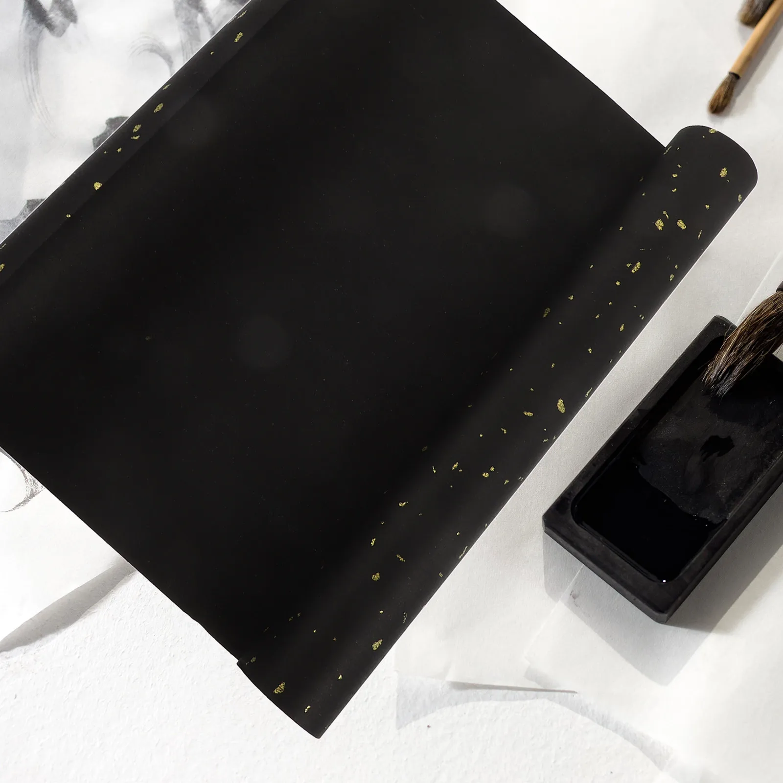 

Thickened Rice Paper 35cmx20m Black Raw Xuan for Calligraphy Painting Professional Sheet Multi Function Writing Daily Use