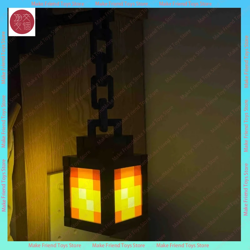 USB-C recargable Mine Brownstone lámpara de antorcha con temática para juegos luz LED nocturna multicolor escritorio y montaje en pared Control remoto regalo