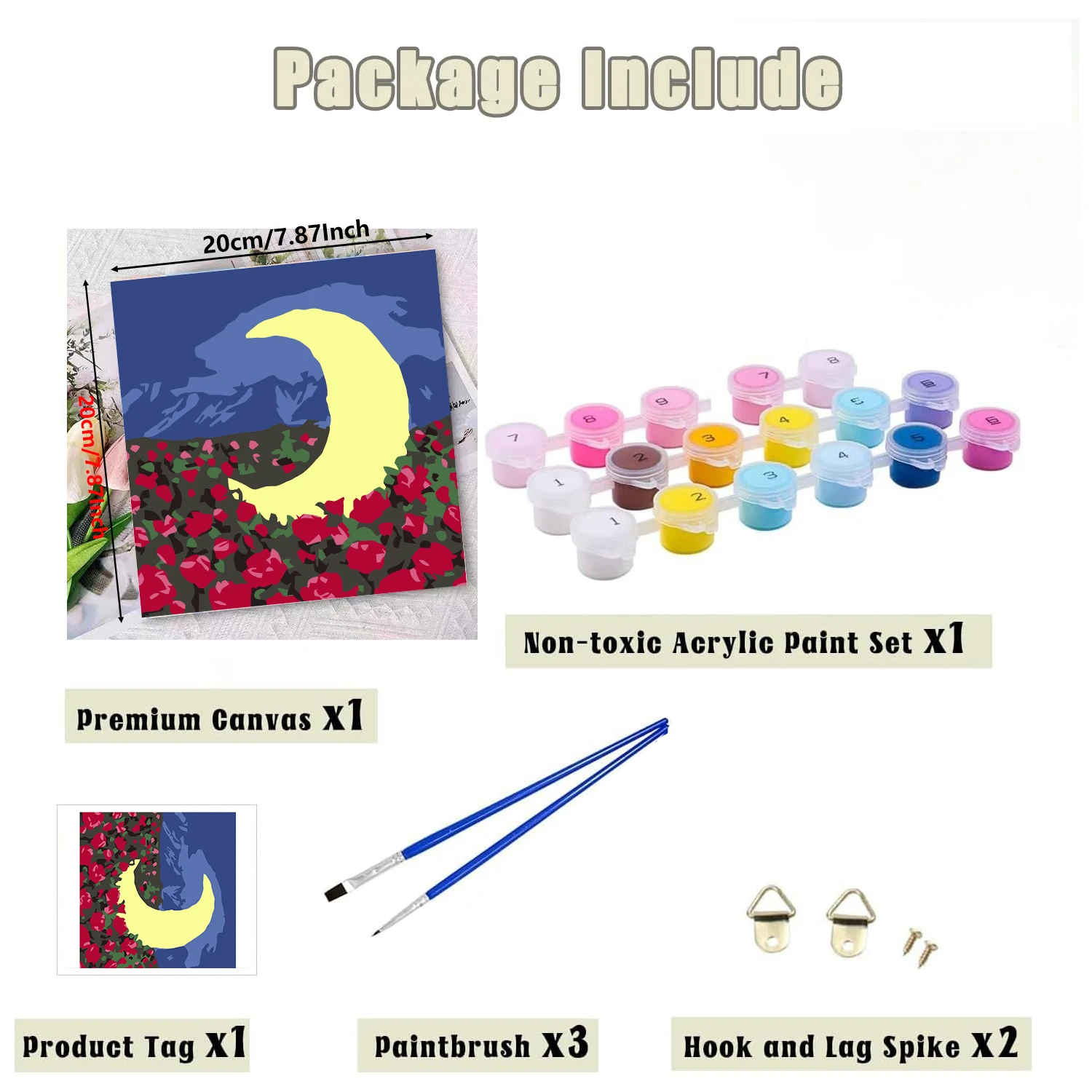 لوحة أرقام مع إطار، لوحة أرقام المناظر الطبيعية والزهور، طقم طلاء بالأرقام لتزيين المنزل للبالغين #3