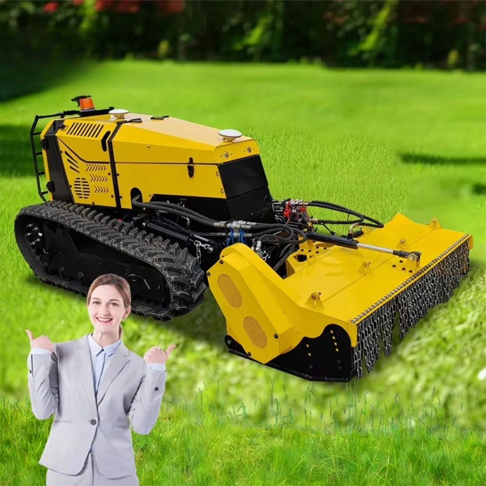 ZY900 Commercial Remote Control Crawler Lawn Mower 54kW Powered 1400mm Wide Hybrid Brushless Robot