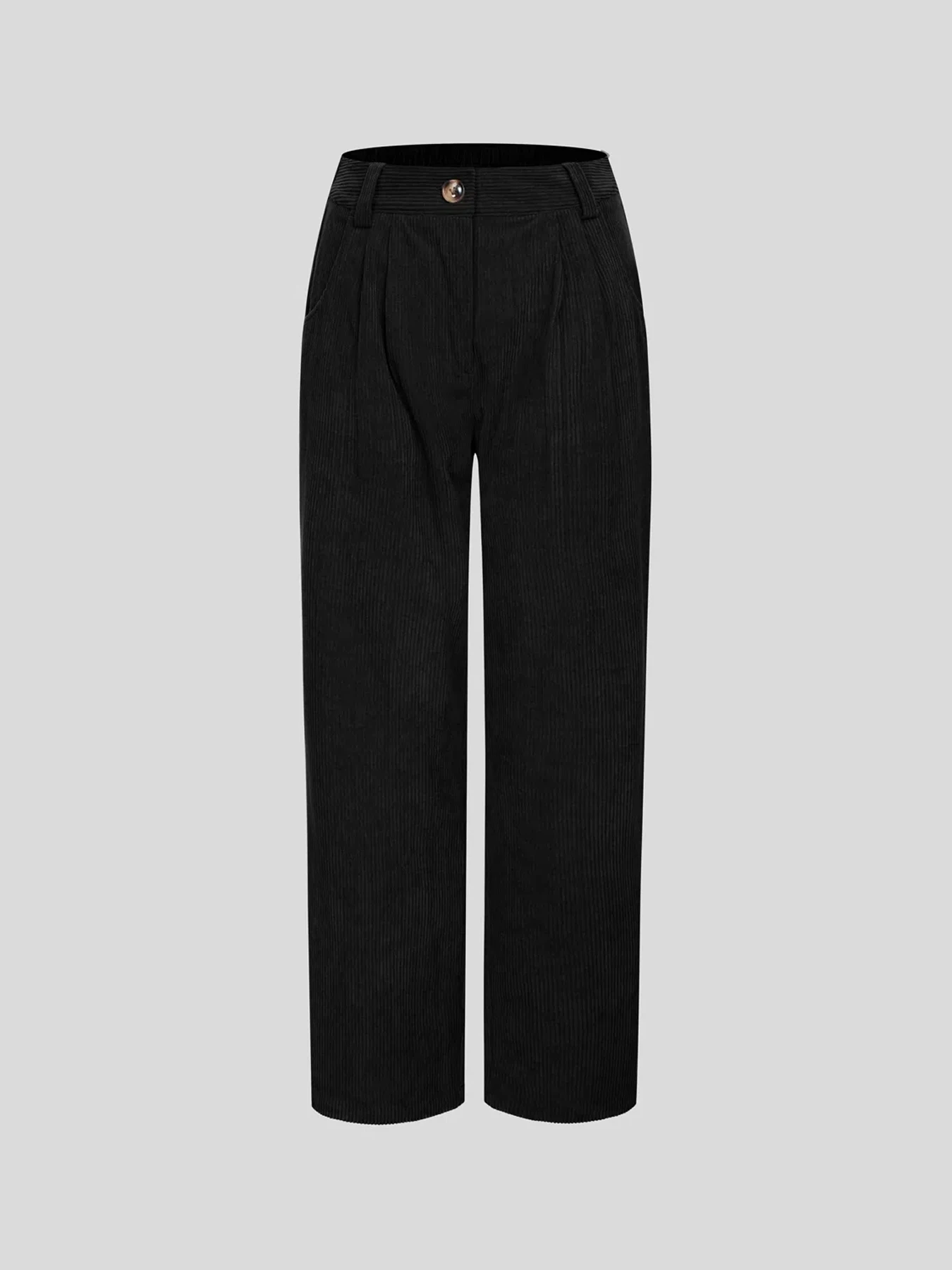 Neue Herbst- und Winter-Freizeitanzüge für Damen in Unifarben aus Cord mit weitem Bein und geraden, samtartigen Hosen, die schlank aussehen – Detail 19