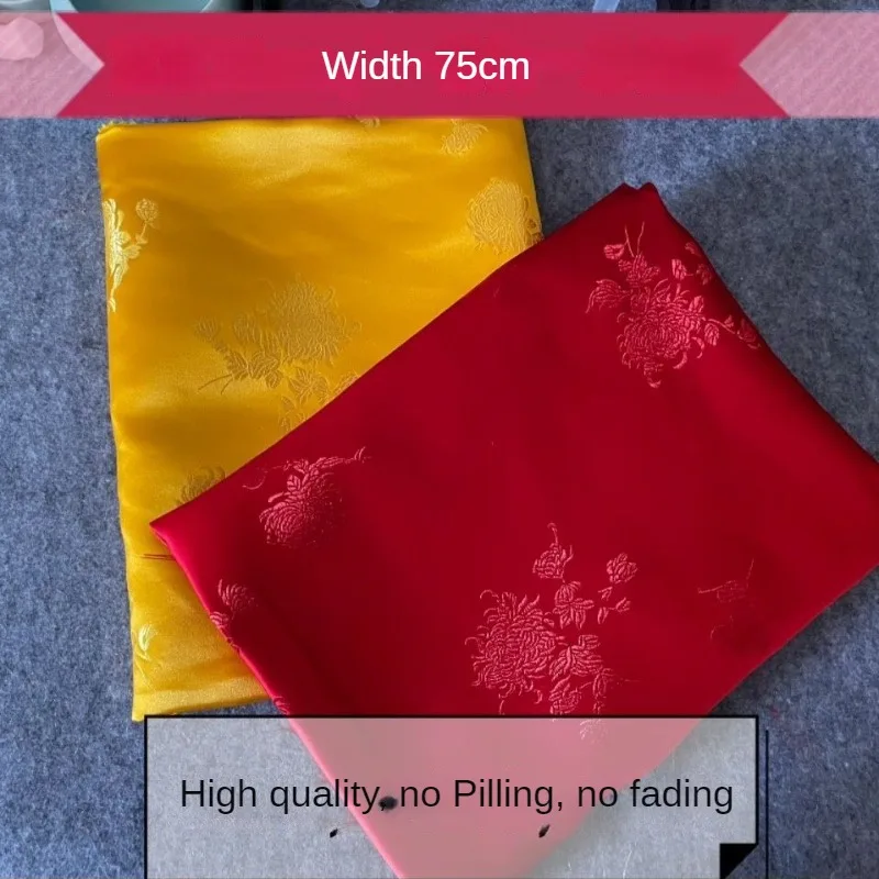 

Пионовая парчовая ткань по метрам для обивки Cheongsam, подушка, сумка для одежды, сделай сам, шитье, жаккардовая ткань, гладкий цветок, мягкий черный