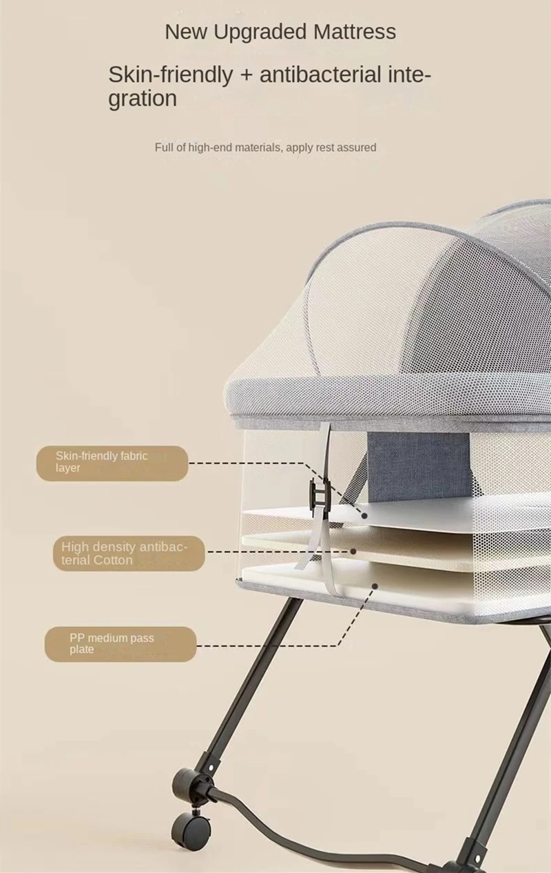 غطاء سرير محمول مع شبكة ناموسية خيمة سرير نوم بجانب السرير للأطفال الصغار لسرير الأطفال للحفاظ على الخروج للقطط/العلقات #5
