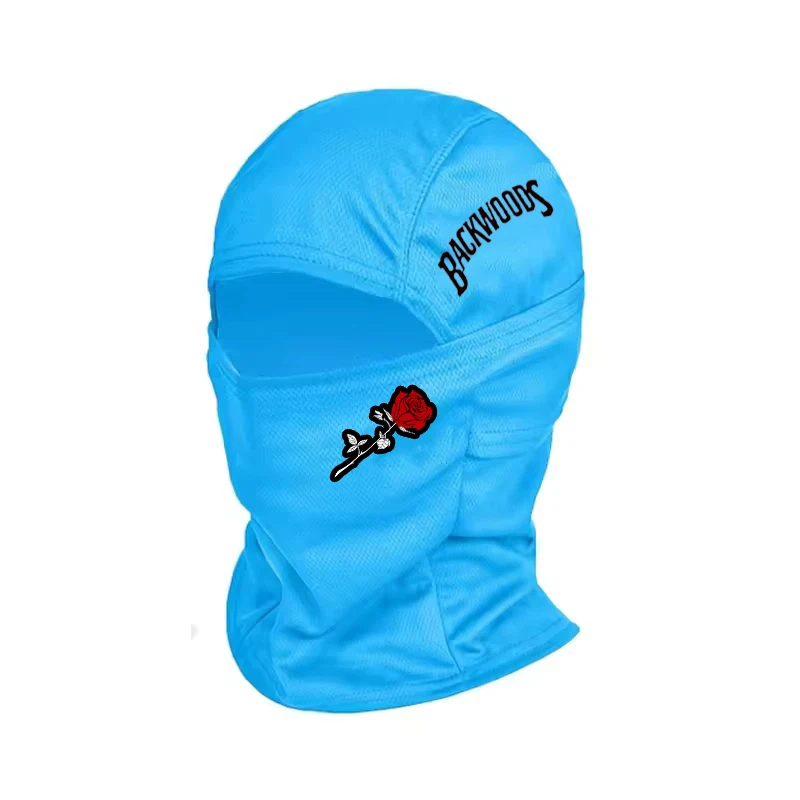 1/2/5PC Multi-Color 'BackWOODS' and Rose Embroidery Full Face Balaclava, Suitable for Skiing and Hiking, Men and Women