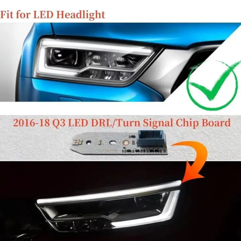 

Белые платы DRL, чипы 8U0941475E OEM для AUDI Q3 2016 2017 2018, светодиодные фары дневных ходовых огней, модуль DRL 8U0 941 475 E