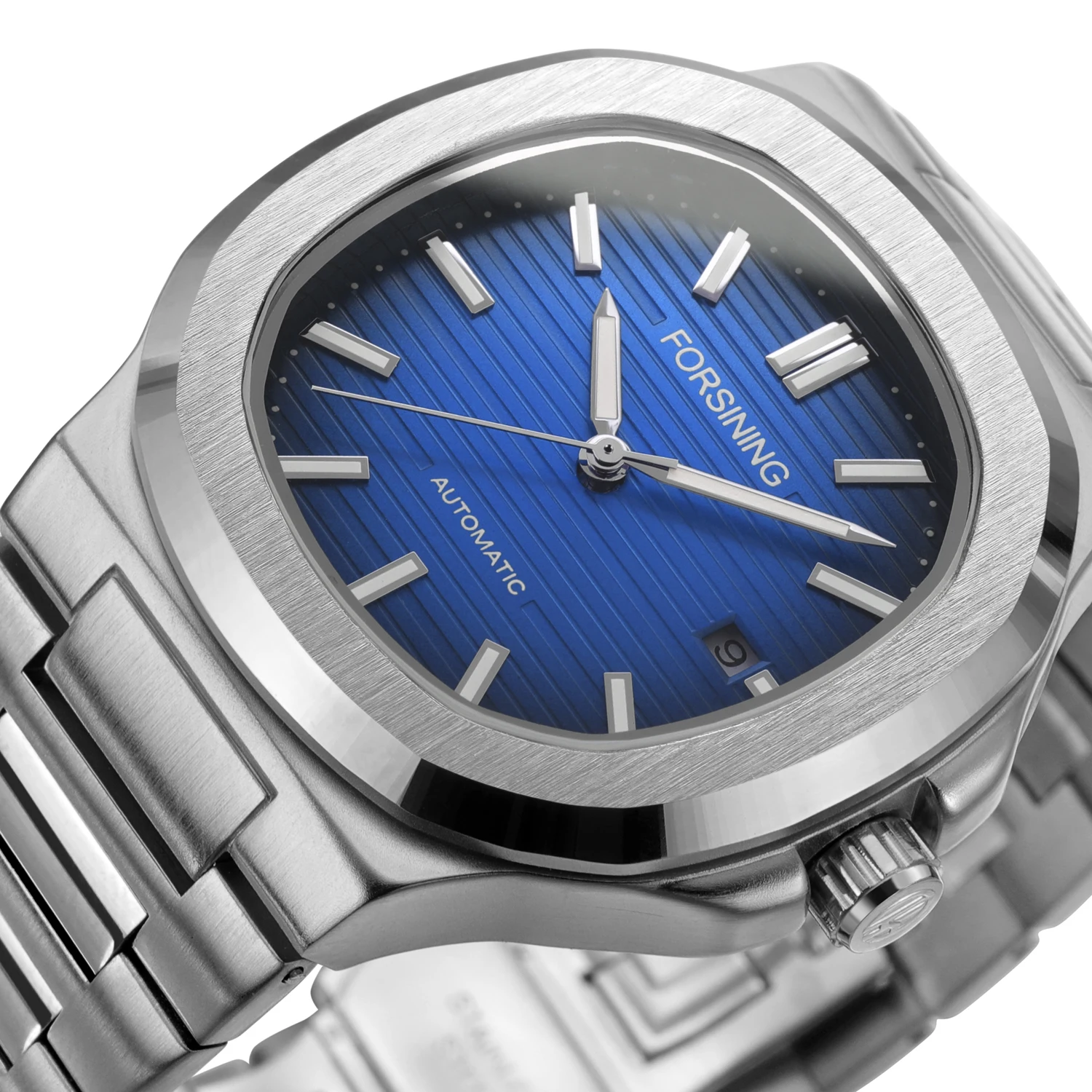 

Forsining Minimalist Business Mens Watches Top Brand Luxury Automatic Mechanical Watch for Men Calendar Stainless Steel Strap