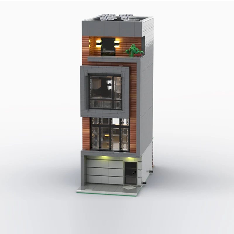 Ville rue vue modèle MOC briques de construction maison de ville moderne technologie modulaire enfants cadeaux de vacances assembler des jouets costume