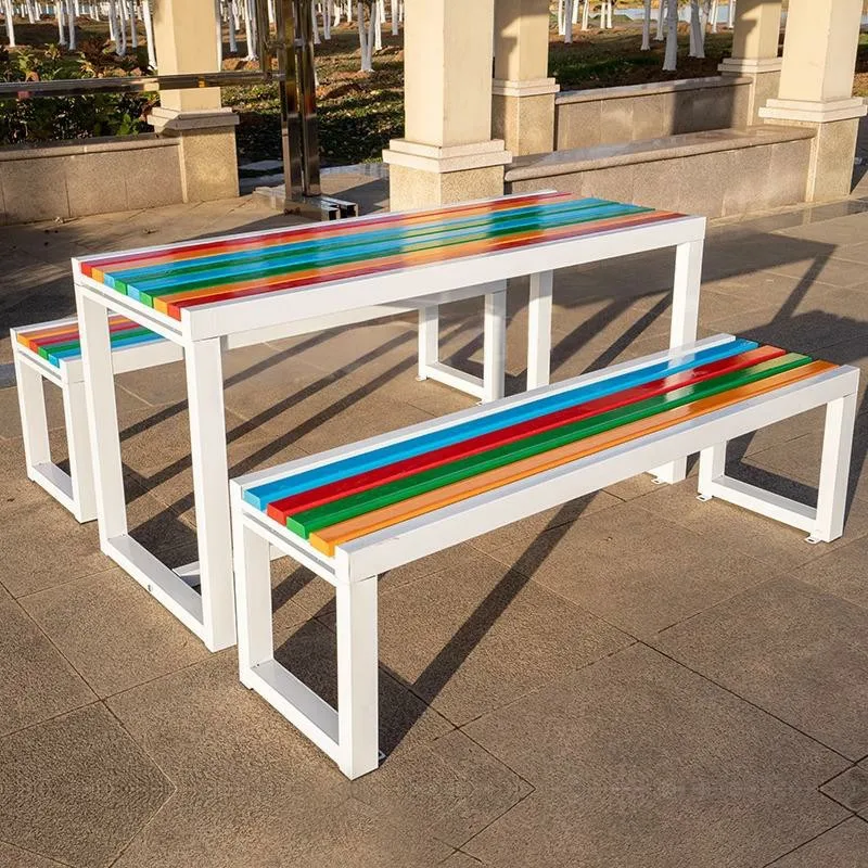 

Outdoor tables and chairs Bench Home courtyard Outdoor table and chairs Combination waterproof dining table Park leisure wrought