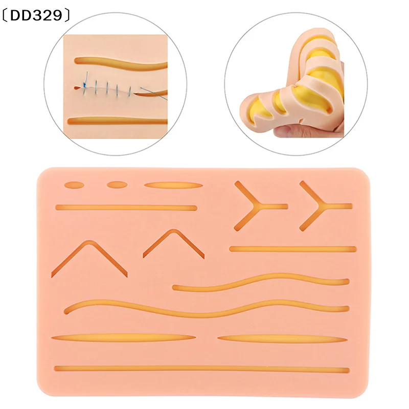 

Многоразовый тренировочный набор для отработки навыков наложения швов на травматических ранах, модель для обучения, подушечка для симуляции, имитация кожи для наложения швов [DD329]