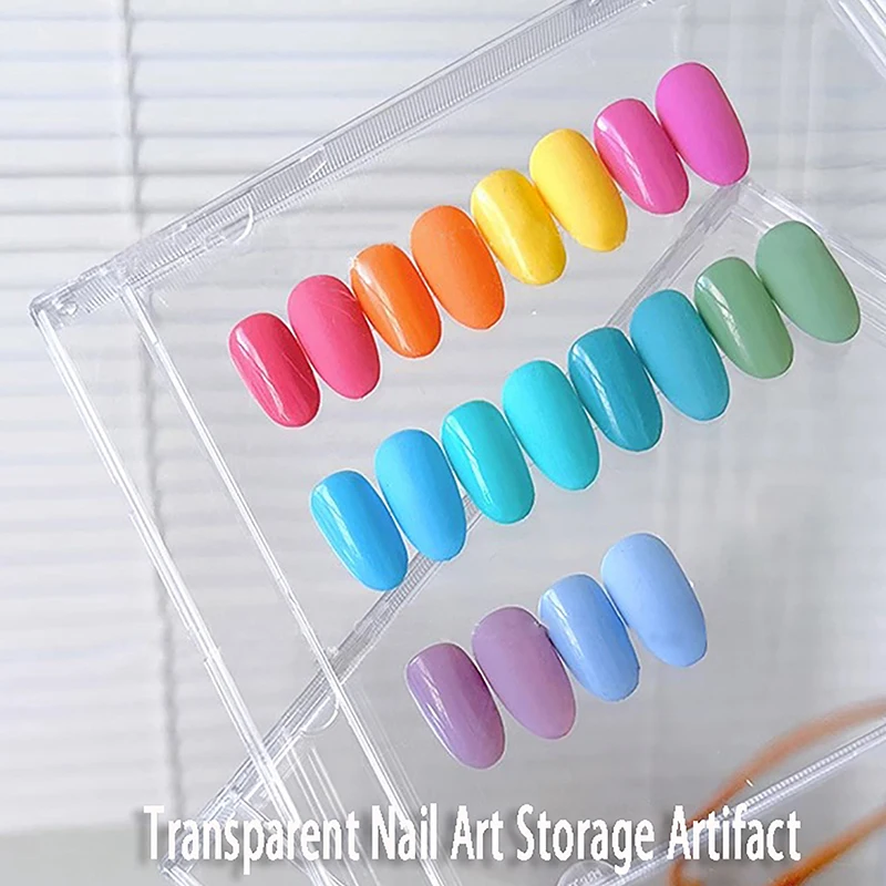 5Pcs Clear Nail Tips Display Stand Holder Plastic Nail Showing Board False Nail Display Container Nail Art Tools