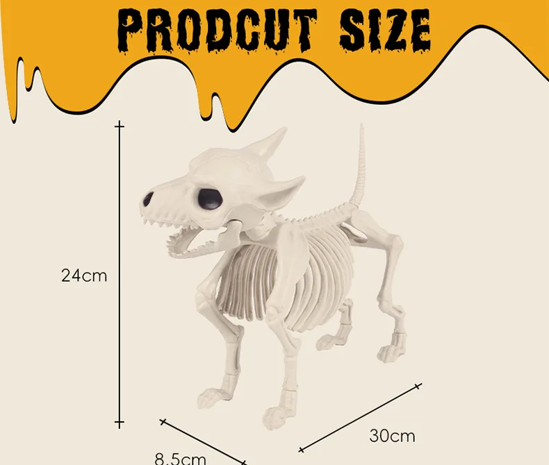Halloween Creative Home Ornament Animal Skeleton Decoration Little Wolf Skeleton Indoor Outdoor Garden Halloween Decoration
