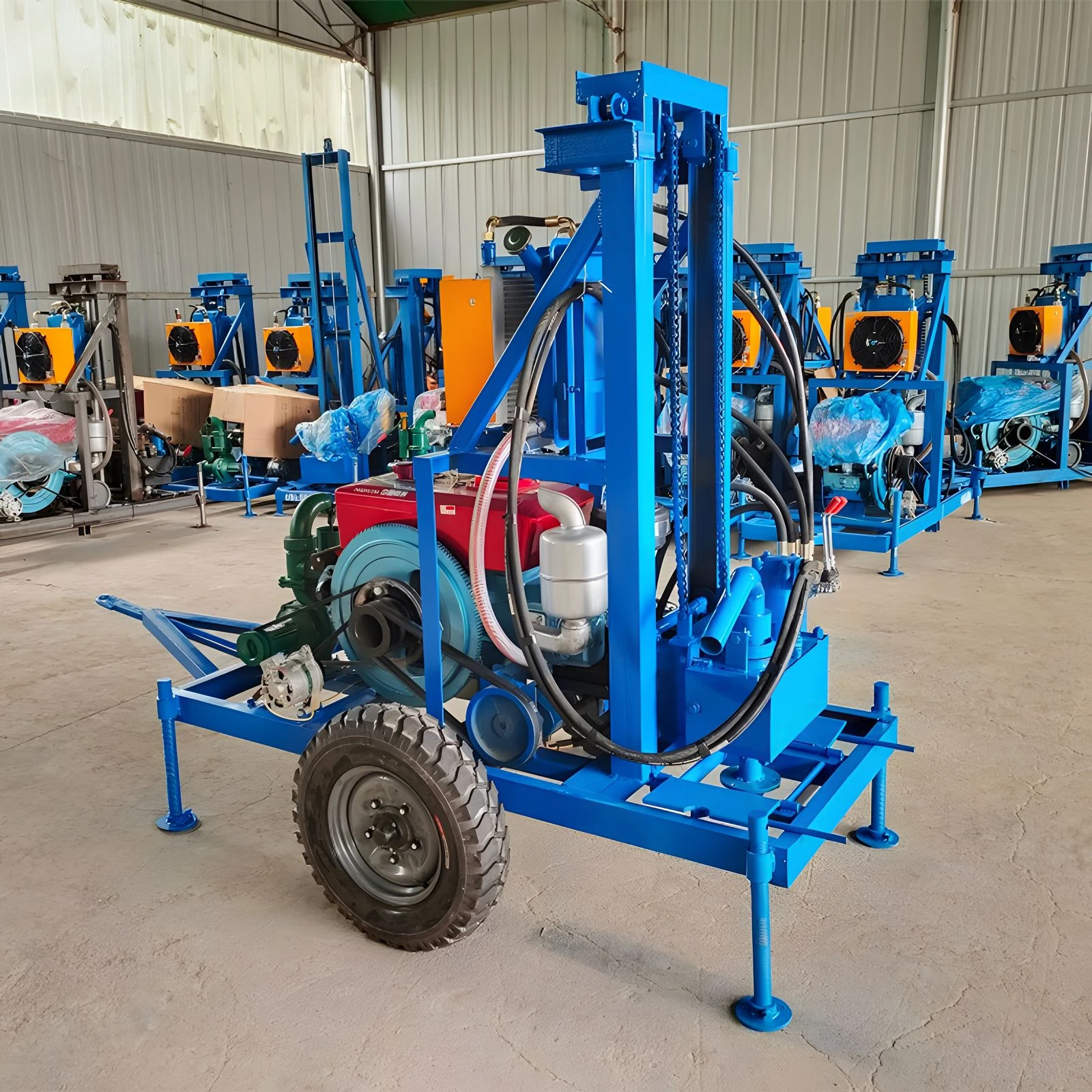 Home Garden Small Water Well Drill Rig Portable Hydraulic 100m For Residential Water Supply Well Drilling Customized