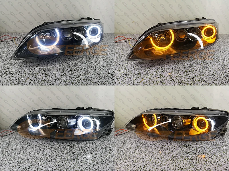 For Mazda 6 Mazda6 Mazdaspeed 6 MS6 Atenza GG Ultra Bright A/W Switchback Day Light Turn Signal SMD LED Angel Eyes Halo Rings