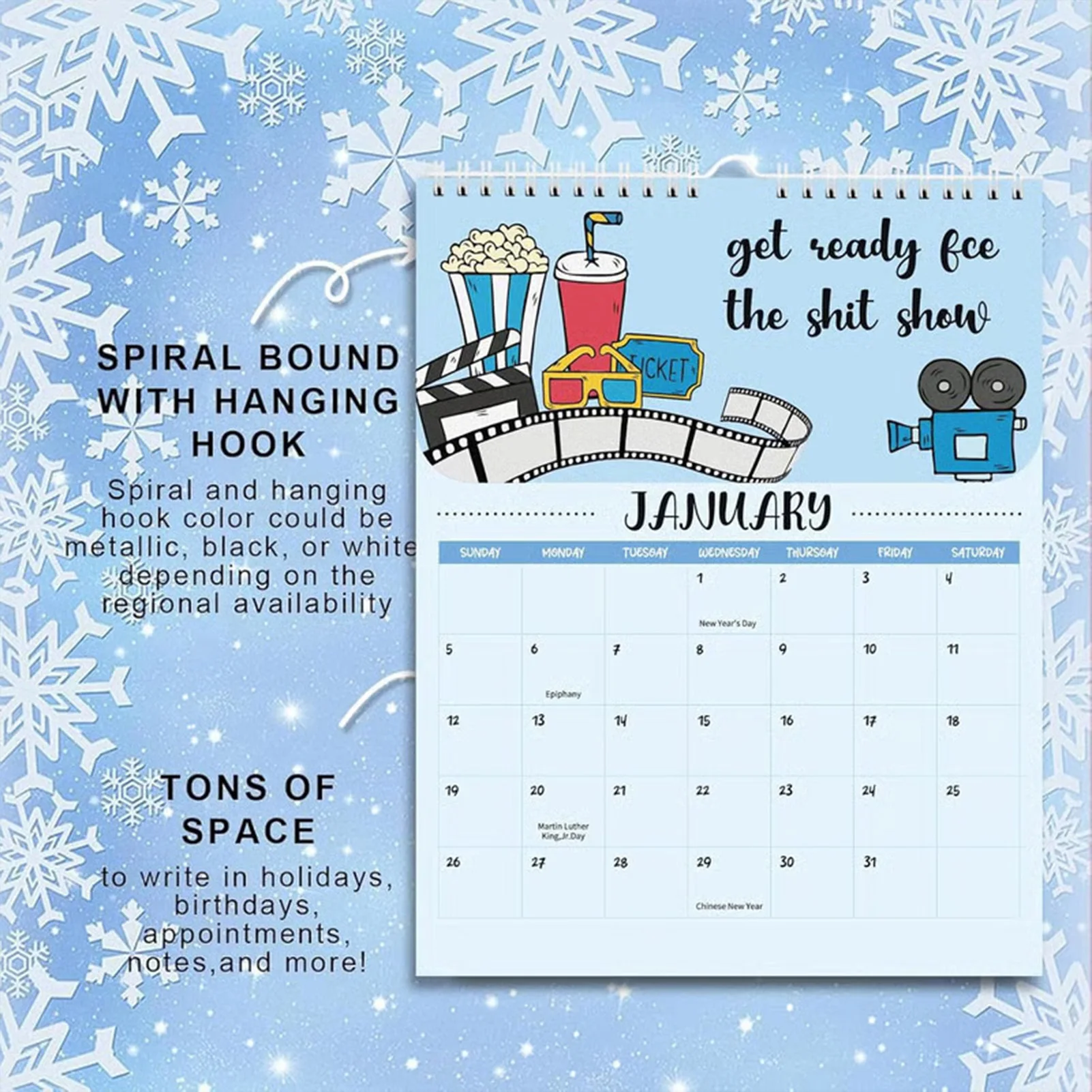 2026 الإبداعية السفينة الدوارة التقويم قوس قزح اللون فريد شهري جدار مخطط مضحك مكتب ديكور المنزل مكتب التقويم دفتر