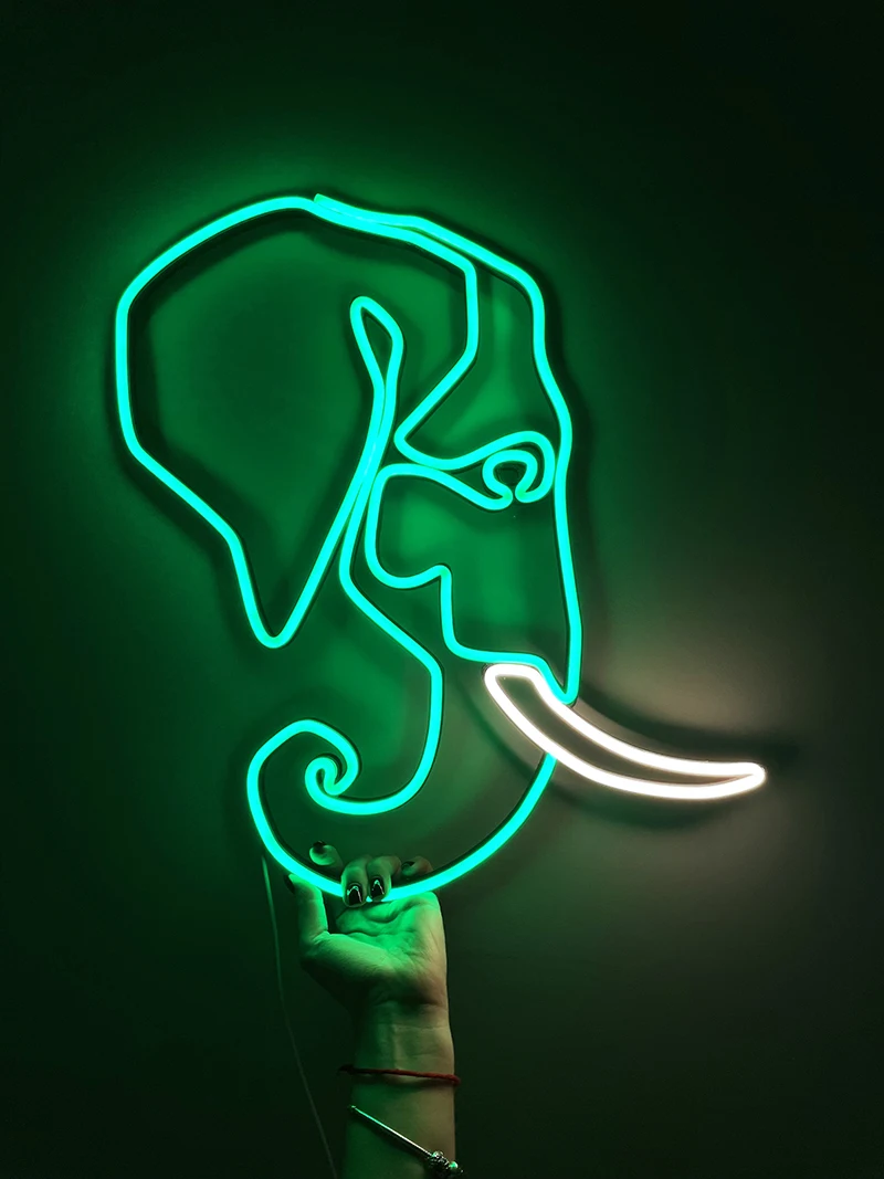 

Elephant Anime Cartoon Neon Sign Led Light Custom Light Party Home Child Room Engagement Pet Animal Wall Decoration Gift