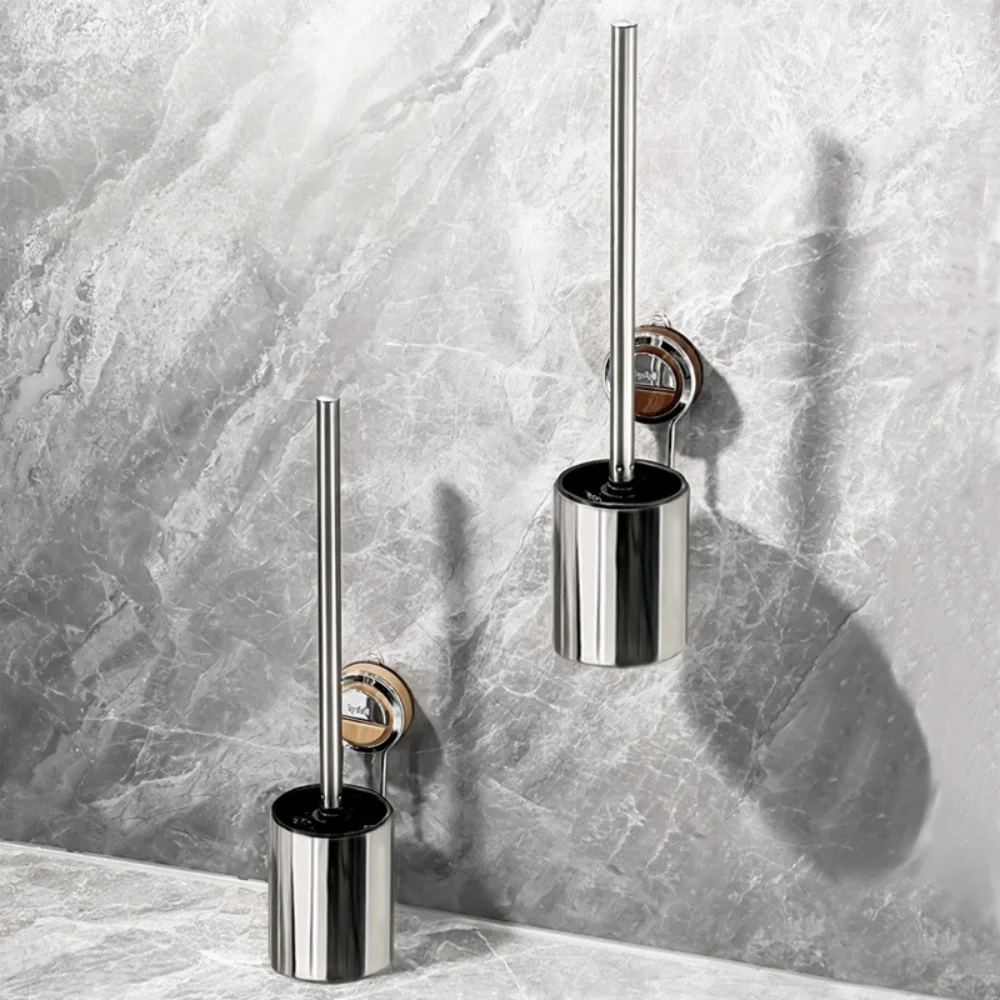الفولاذ المقاوم للصدأ دائم مقبض طويل فرشاة المرحاض لا البقع العمياء الحمام فرشاة المرحاض مجموعة الحائط فرشاة تنظيف مقاومة للصدأ