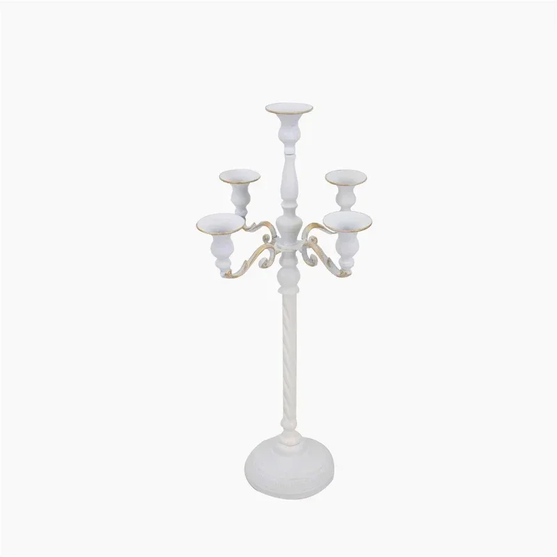 

63/73/89cm Metal Candelabra 5 Arms Gold White Silver Candle Holders Candlestick for Wedding Table Decorations Pillar Decor