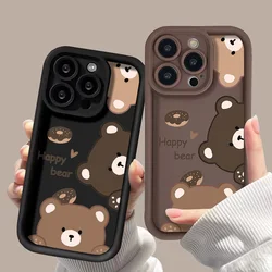 Cute Bear Case For Samsung S23 S24 Ultra A55 A54 A53 5G A55 A52 A35 A34 A32 A24 A25 A23 A14 A13 A12 A05 A04 A03 S20 FE S21 Cover