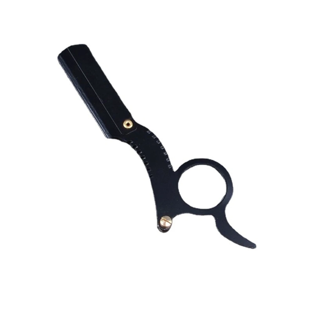 1pcs Thumb Stainless Steel Old Fashioned Razor Eyebrow Hair Shaving Tool Face Cleaning Scissors Without Blade Safe Razor Golden