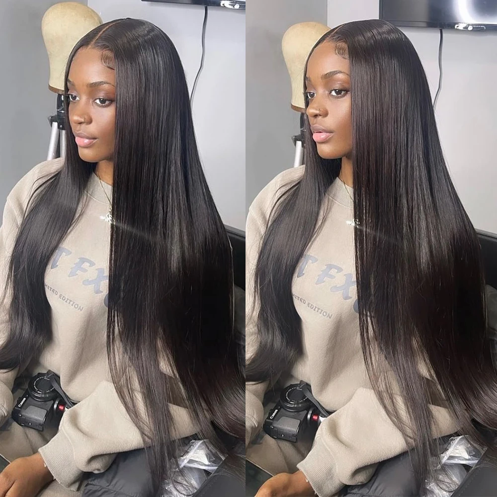 30-40 Inch Straight Human Hair Wig 360 Full Lace Frontal HD Transparent Lace Pre-Plucked with Closure Full Body Wig for Women image 4