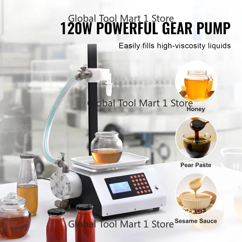 Succ-eBuy Automatic Liquid Filling Machine Bottle Water Filler Gear Pump Digital Control for Perfume Beverage Olive Oil 50-5000g