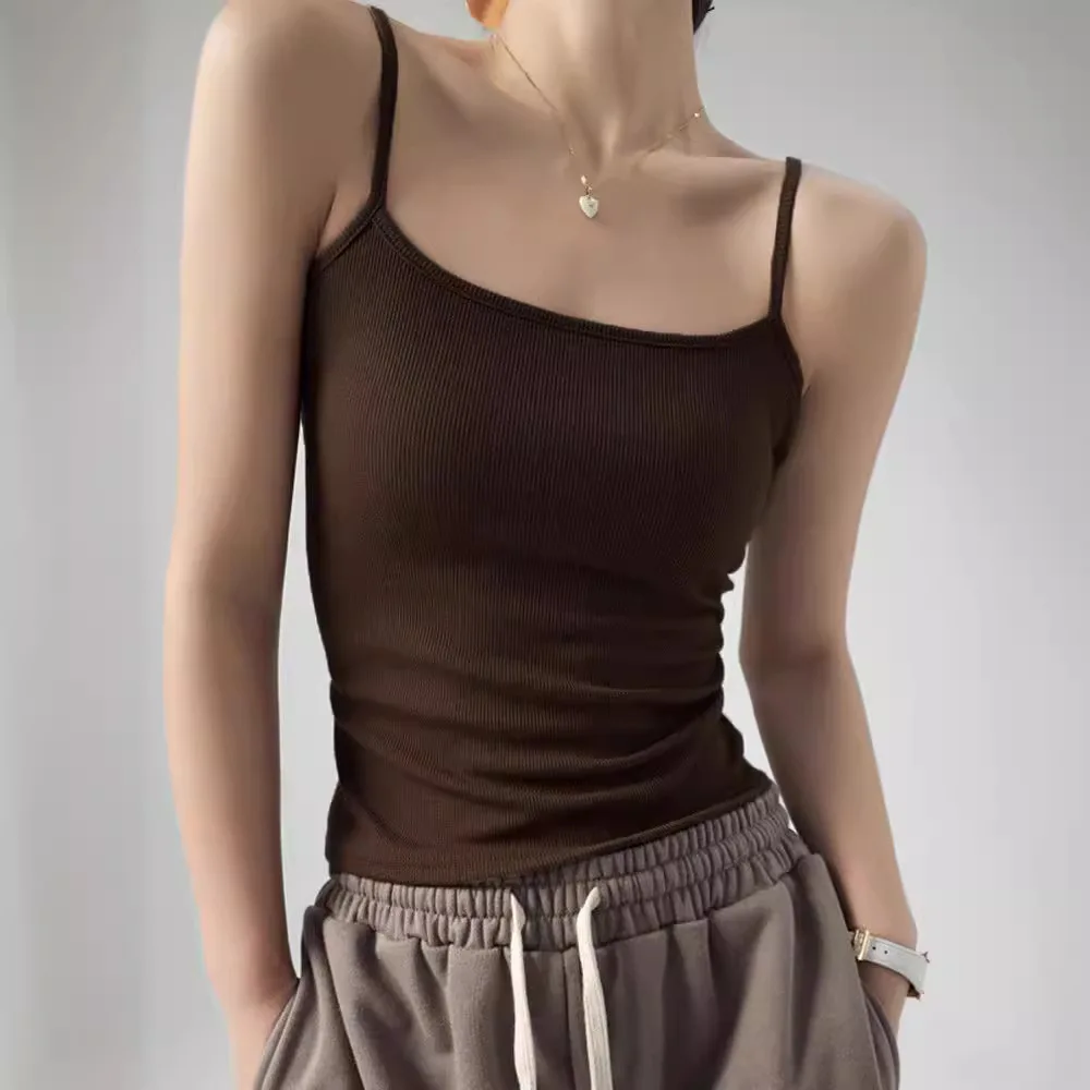 Modal Threaded Suspender Women's Summer Sleepwear Outer Small Vest Large Size Anti-light Inner Bottom Top One Piece Pajamas