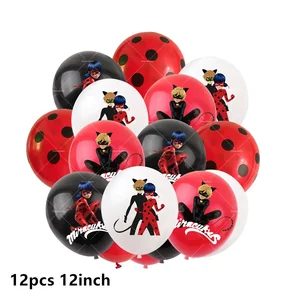 Mädchen Lady Bugg Dekoration begünstigt Kuchen -Toper Flag -Banner Prinzessin Balloons Kinder Kinder Spielzeug Happy Birthday Party Einwegtisch -Utensilien 12 Hauptverkäufe Lady Bug Geburtstagdekoration - №3