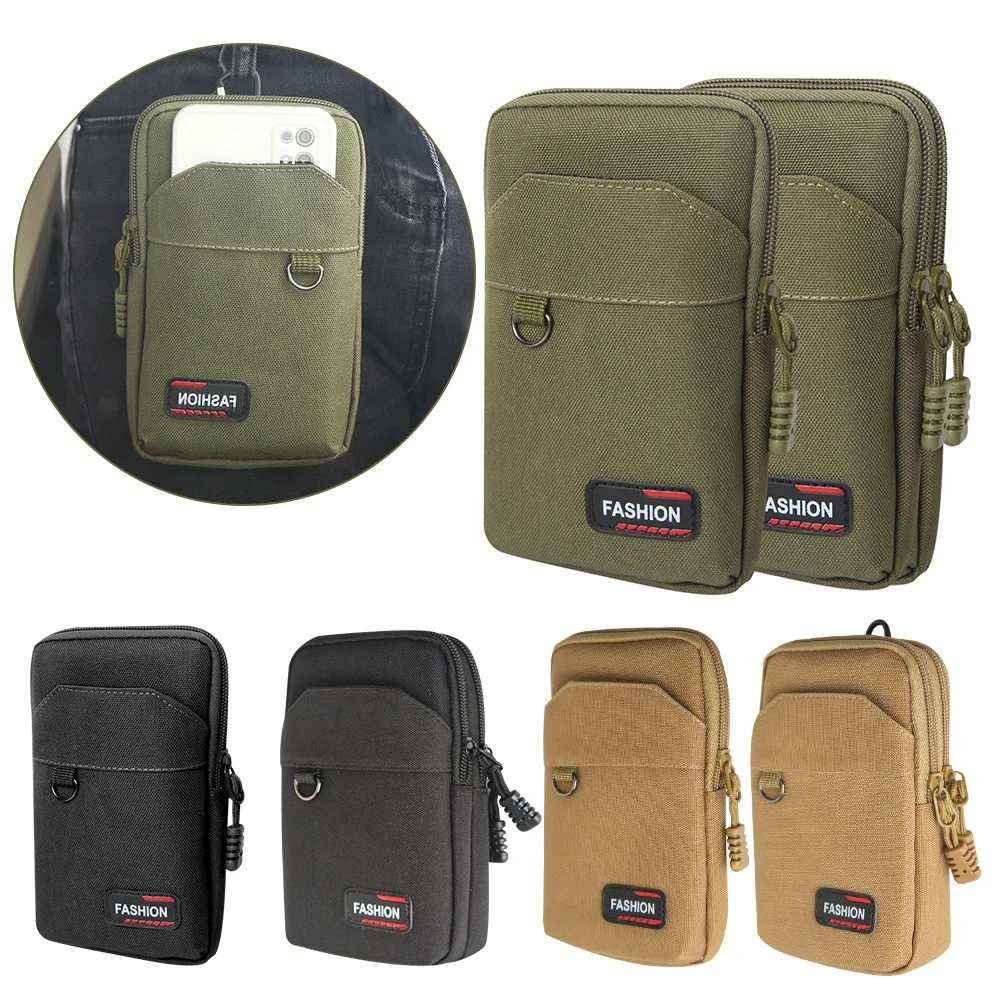 Bolsa táctica de nailon para exteriores, riñonera militar Molle, bolsa para teléfono, bolsa de cintura táctica para acampar, caza, EDC Gear monederos