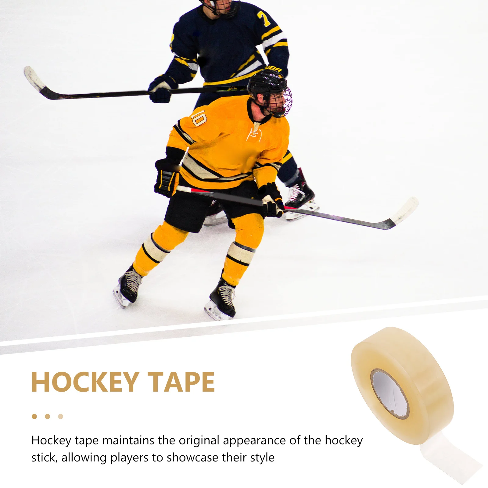 1 Roll Clear Ice Hockey Tape PVC Adhesive Hockey Sock Tape Wear Resistant Non Slip Anti- Band PVC Long Tapes