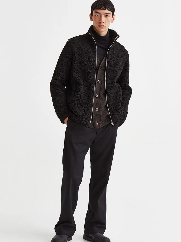 เสื้อสเวตเตอร์คอซิปกำมะหยี่ Lamb สวมใส่สบาย แขนยาว ใยโพลีเอสเตอร์ ทรงพอดีตัว สีล้วน