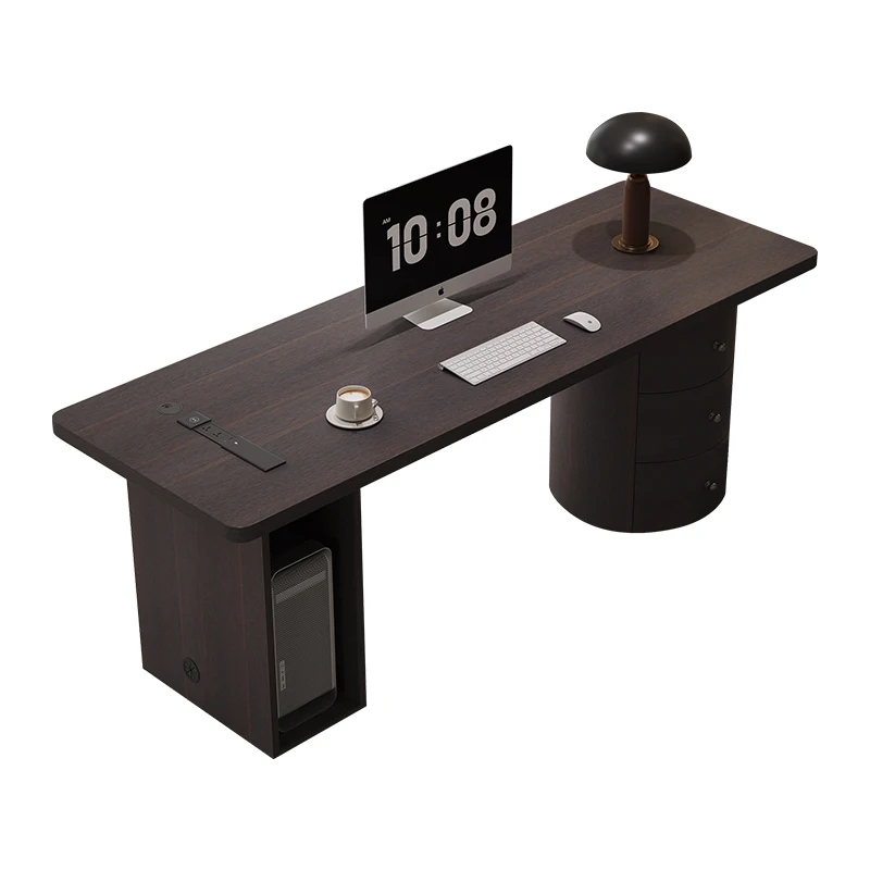 

Итальянский минималистичный современный минималистичный бытовой дымчатый стол, верстак из цельного дерева, компьютерный стол