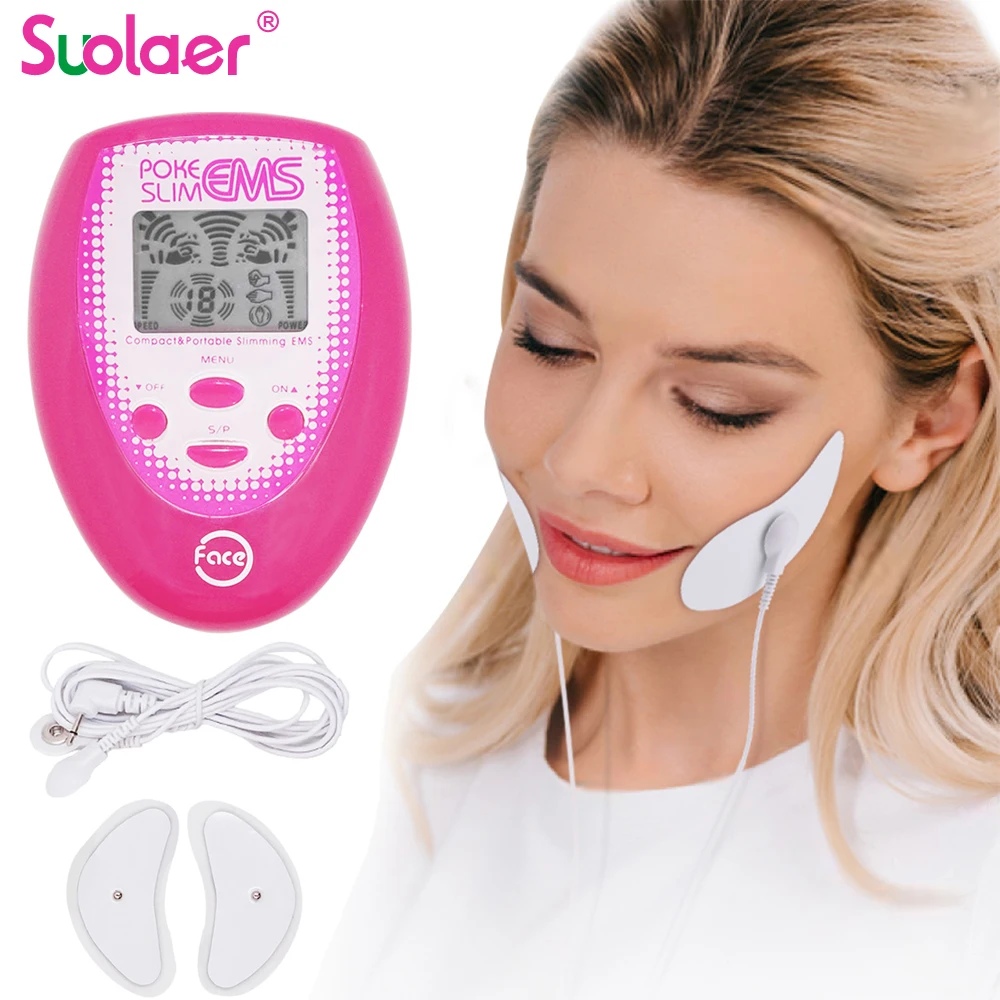 Ems Micro Current V Face Slimming Device Skin Facial Lifting & Tightening Double Chin Deep Muscle Movements Beauty Machine