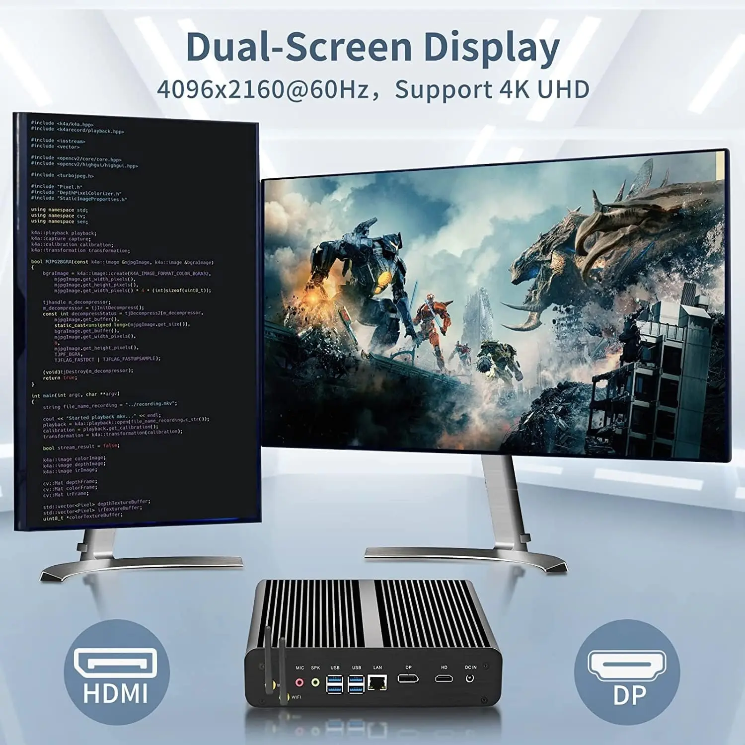 Partaker 12th Gen Alder Lake Fanless Mini PC Intel Core I7 1255U 1260P 1165G7 10510U HD DP Win 11 Gaming Desktop Computer WiFi