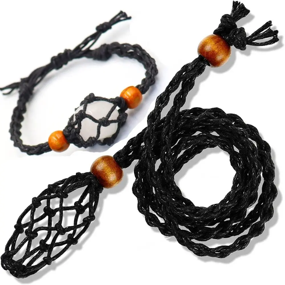 DIY Necklace Cord Braided Hand-woven Crystal Necklace Holder Wax Rope Length Adjustable Braided Necklace Cord