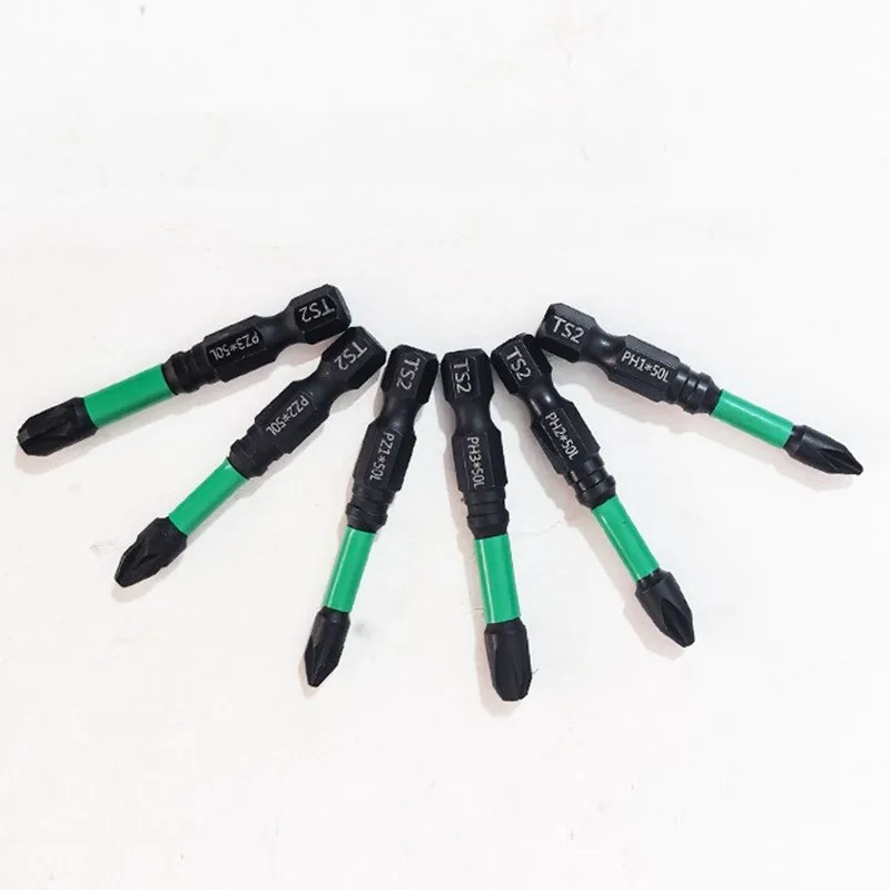 6pcs 50mm Hex Shank Screwdriver Bits Set Magnetic Batch Head Electric Screwdriver Hand Tool PH1 PH2 PH3 PZ3 Screw Driver