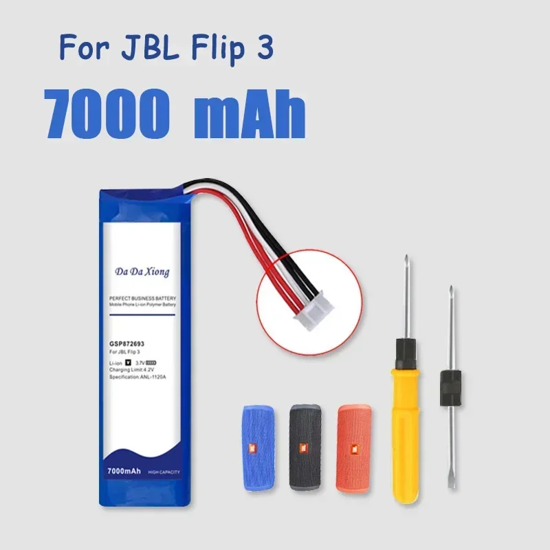 7000mAh GSP872693 01 Speaker Battery For JBL Flip 3 4 Flip3 Flip4 Special Edition GRAY P7630