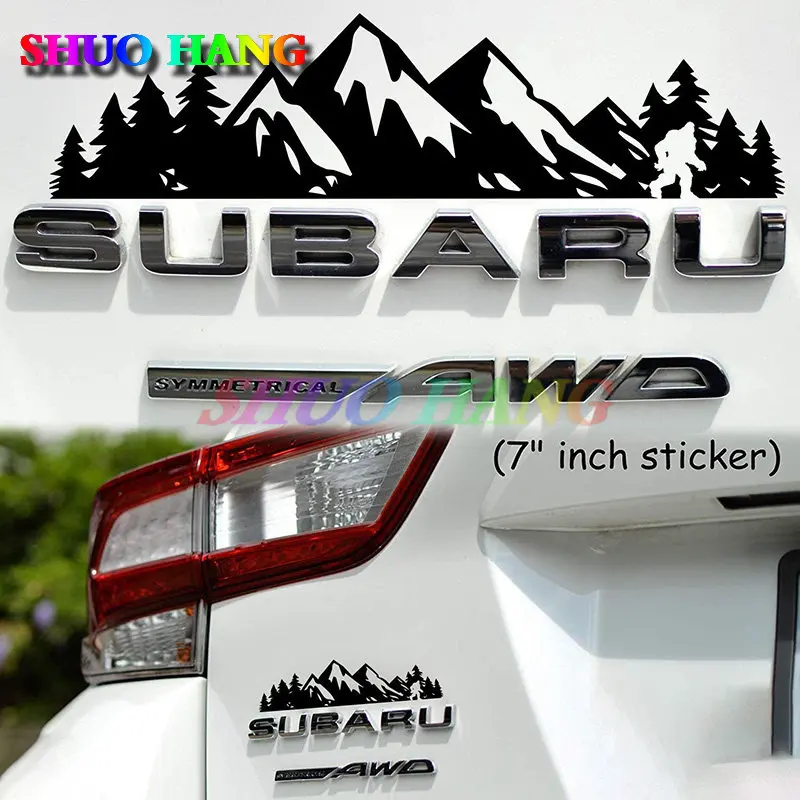 Sasquatch الأشجار الجبلية الشارات ، شعار سيارة ديكور ملصقات الرسم ل سوبارو 'فورستر CrossStrek Outback صعود الملحقات