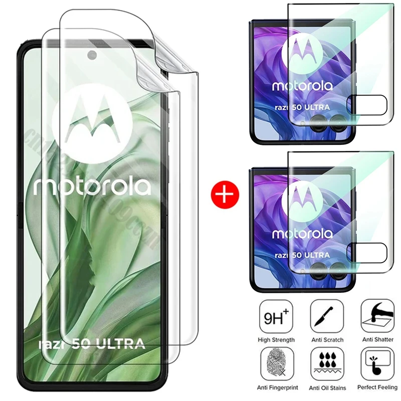 Safety Hydrogel Film For Motorola Moto Razr 50 Ultra Full Cover Tpu Soft Film For MOTO Razr Plus 2024 Screen Protector Glass