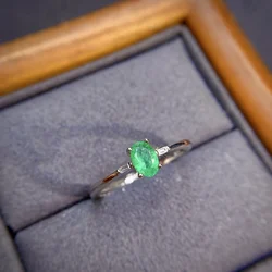 925 Sterling Silver Emerald Ring Classic High Jewelry Wedding Gift