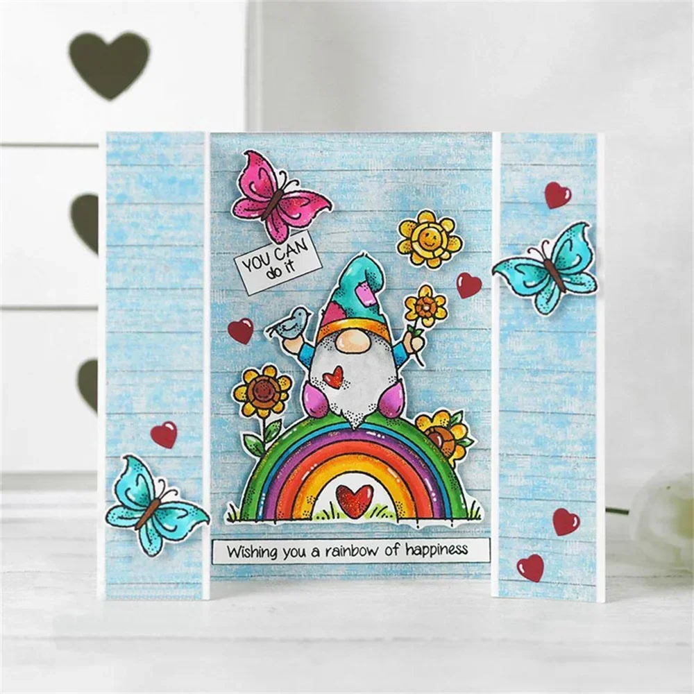 Christmas Fronds Snow Yuletide Weave Clear Stamps Gnomes Sentiment Words Stamp For DIY Scrapbooking Decoration Craft Card Making