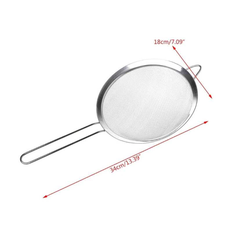 Kitchen Stainless Steel Flour Tea Strainer Mesh Colander Sieve Filter Sifter Drop shipping