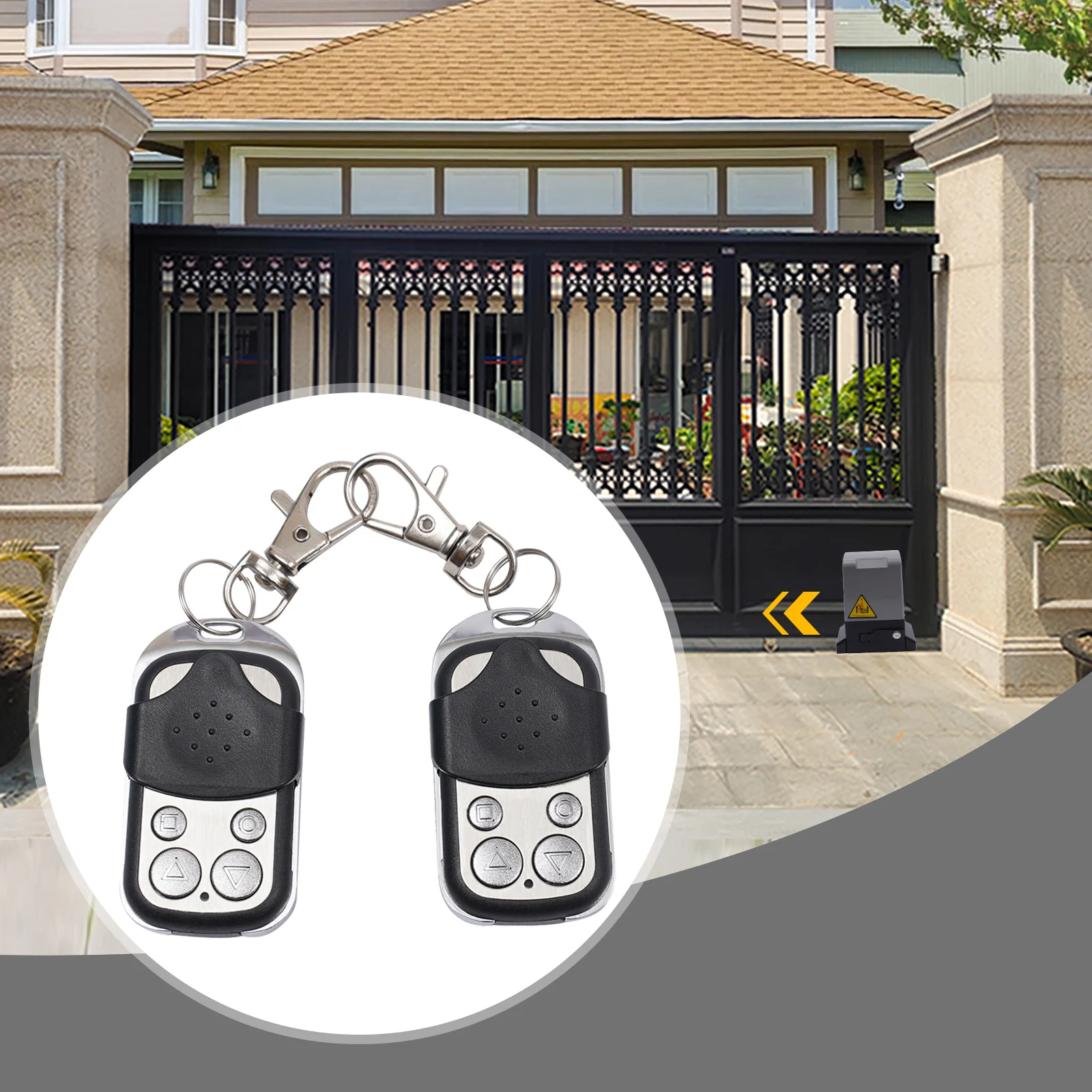 2-Piece Automatic Sliding Door Wireless Electric Remote Control Kit Keychain Opener