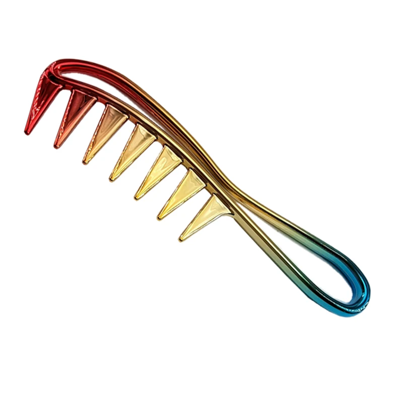 Hairdresser Portable Multi Color Wide Teeth Shark Plastic Hair Comb Detangler Curl Massage Hairdressing Brush Salon Styling Tool - view 6