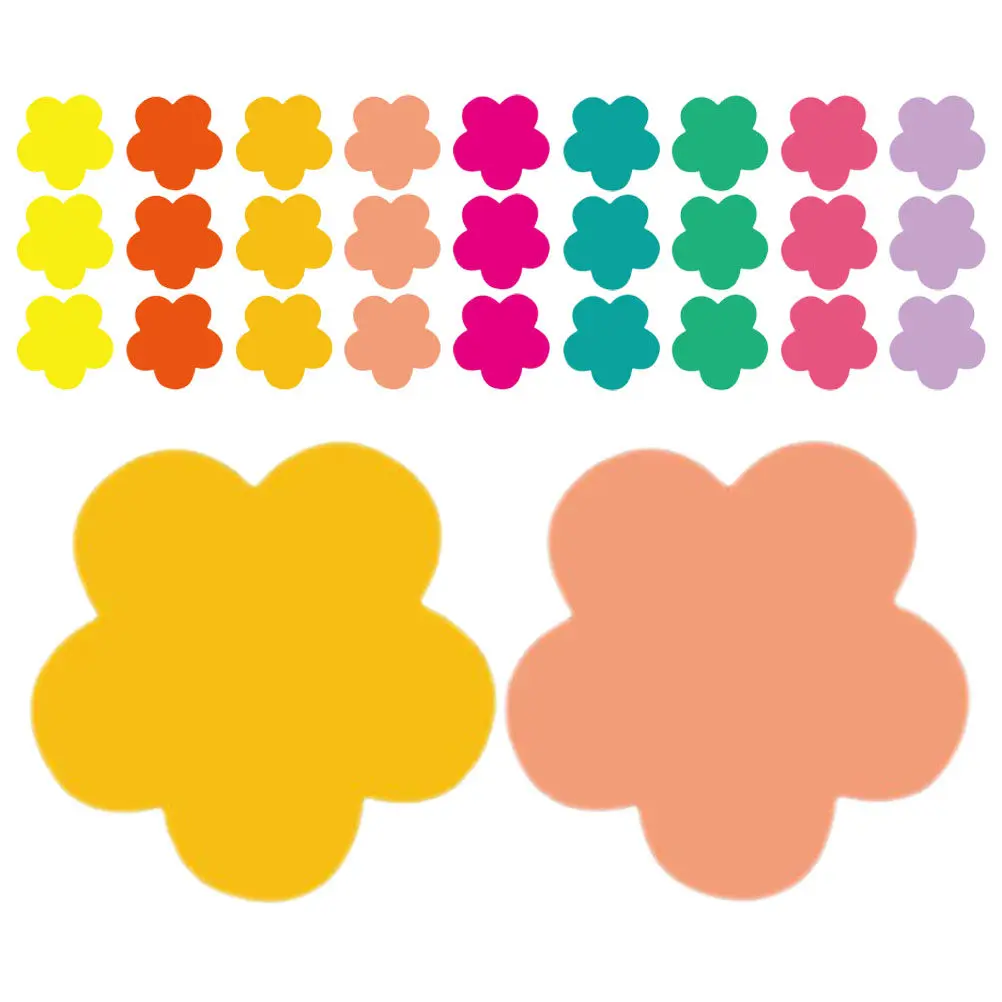 108Pcs Sturdy Flower Shape Cardstock Cutouts Bulletin Board Decor Classroom Decoration Spring Theme Colorful Educational Display
