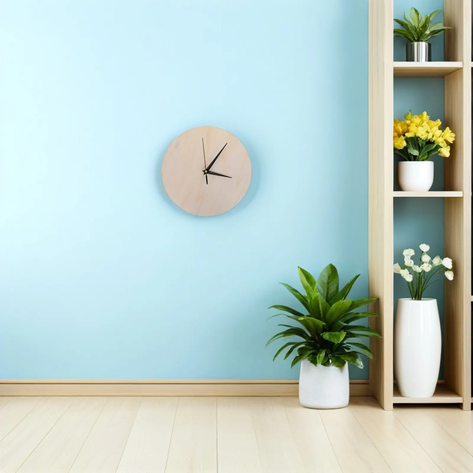 2Pcs Blank Wooden Clock Face Unfinished Round Wall Clock Panel DIY Painting Craft Dial Replacement Kit DIY Dial Replacement