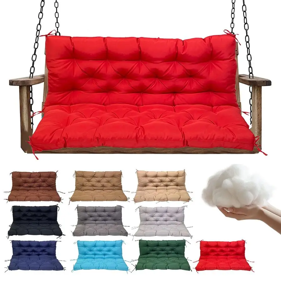 

Replacement Cushions for Outdoor 23 Seater Waterproof Porch Bench Cushion with Backrest and Ties 4 Thick Swing Cushion for Garde