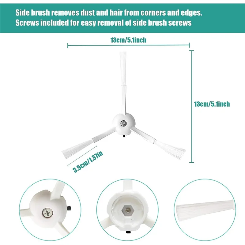 A01V-جزء بديل لـ Roborock Q Revo / P10 مكنسة كهربائية روبوت الملحقات أجزاء فرشاة جانبية رئيسية فلتر Hepa ممسحة القماش